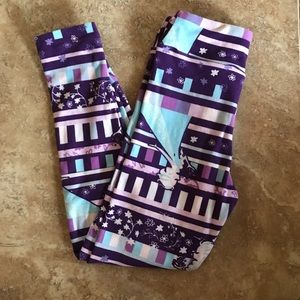 Lularoe Disney Elsa Leggings size S/M EUC